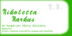 nikoletta markus business card
